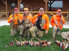 2007 Pheasant Hunt - The hunters from left to right are: Scott Cotton of Texas; Martin Haider of Colorado; Greg Spangle of Colorado; Kirk Knott of Texas. They hunted November 2, 3, 4; 2007.