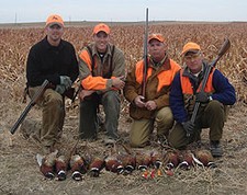 (L to R) Joe Kratzke, Ryan Trask, Tony Nickles and John Gosselin (Publisher Upland Almanac Journal) hunt on November 9, 2006.